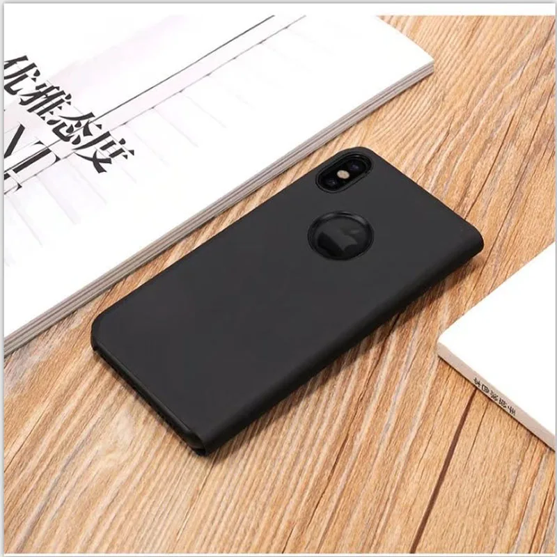 For iPhone X Coque Luxury Mirror Plating Clear S View Flip Leather Stand Case Cover for iPhone 6 6S 6S Plus 7 7 Plus 8 Fundas