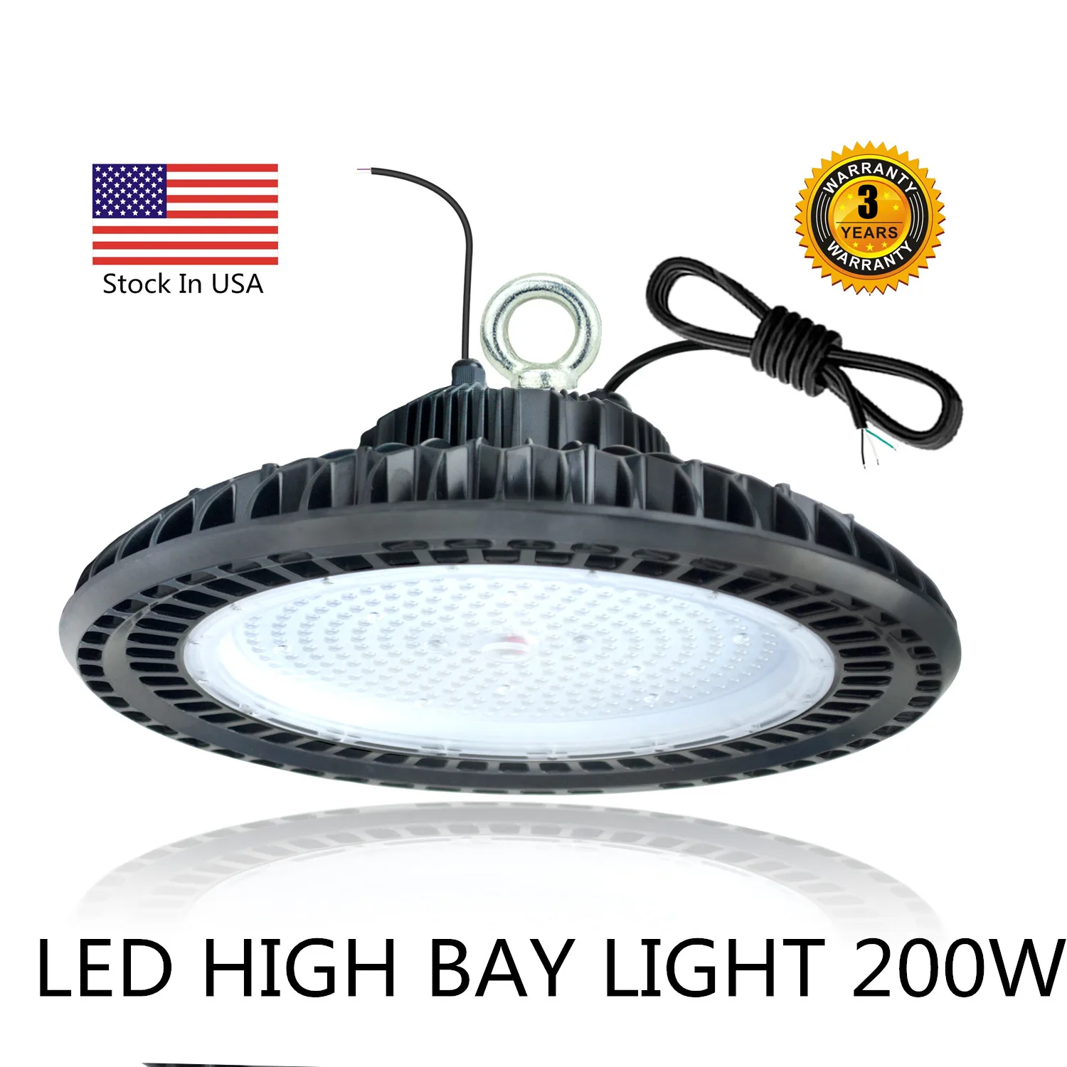 200W Dimmable LED High Bay Light,5500K White Color,24000 Lumens,110V