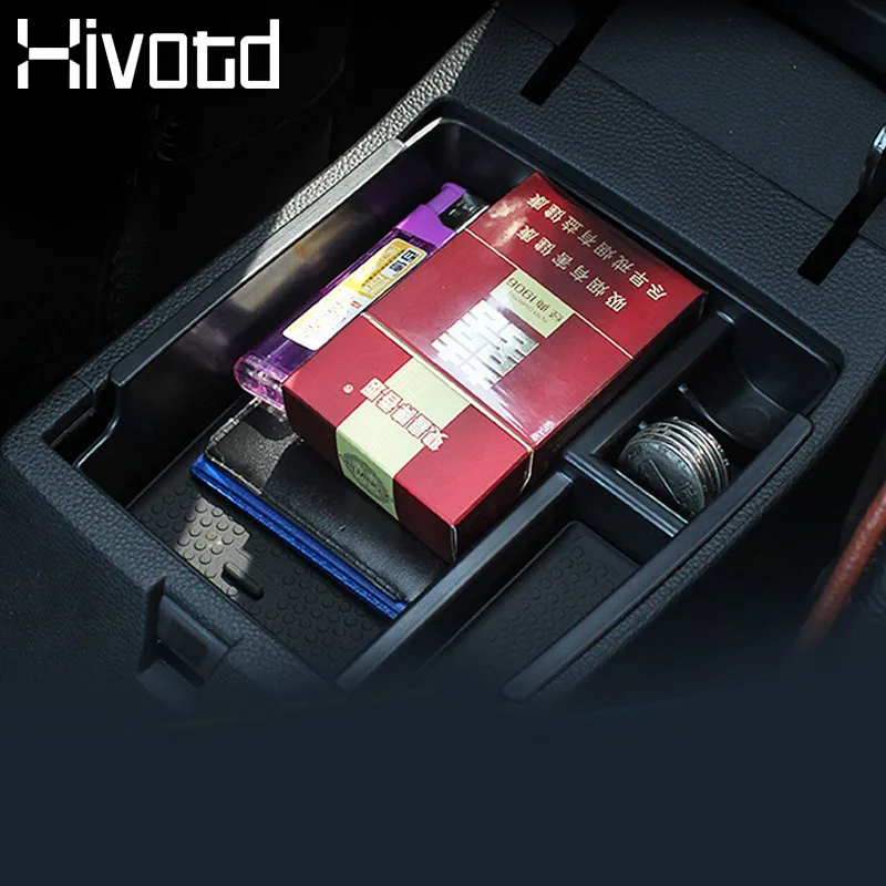 

Hivotd For hyundai creta ix25 Armrest Storage Box Center Console Container Bin Tray Holder Stowing Tidying Leather Interior Trim