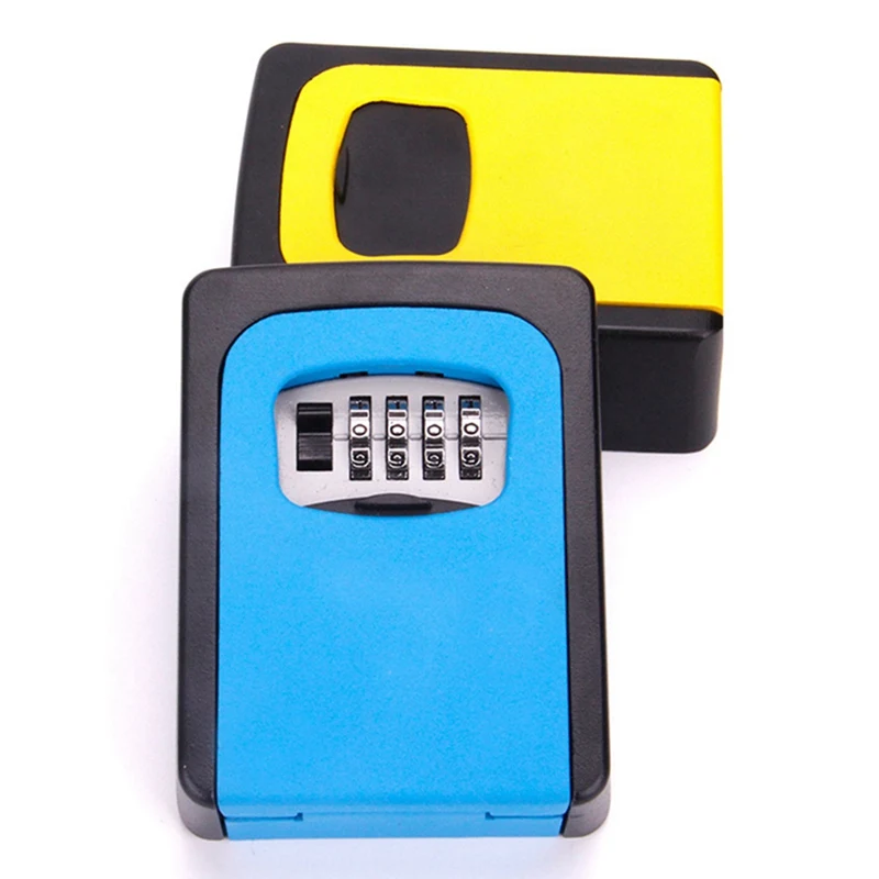 

Wall Mounted Key Storage Organizer Boxes with 4 Digit Combination Lock Spare Keys Organizer Boxes Metal Secret Safe Box