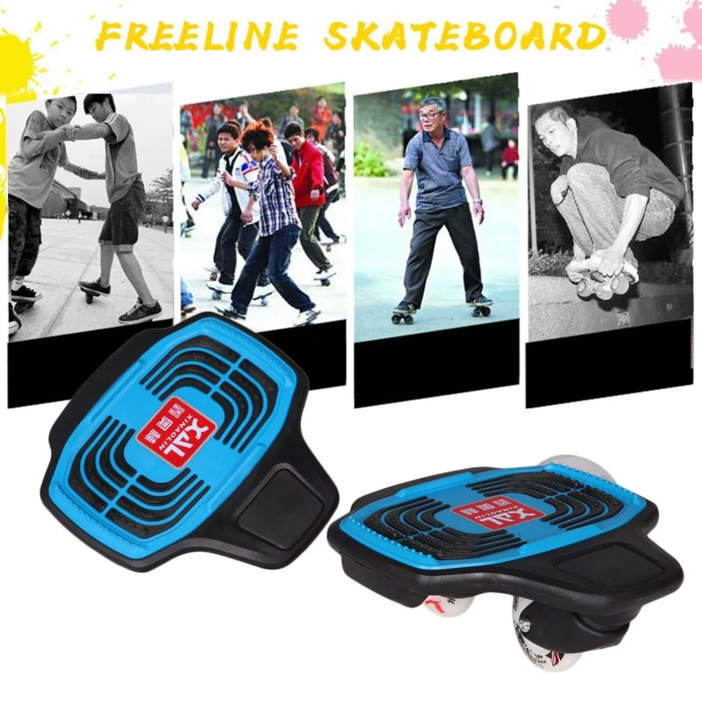 

Stylish Mini Plastic Skate Board 2 Wheels Skateboard Scooter With Flashing Wheels Brush Street Board