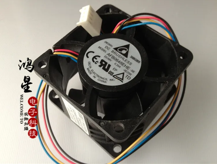 AFB0648EHE 6CM 6038 48V 0.35A сервер-конец двойной шарикоподшипник вентилятор 4 провода 60*60*38