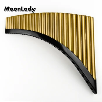 

C Key 25 Pipes Pan Flute Gold Color Music Instruments Chinese Good Quality Handmade Woodwind Instrument Pan Pipes