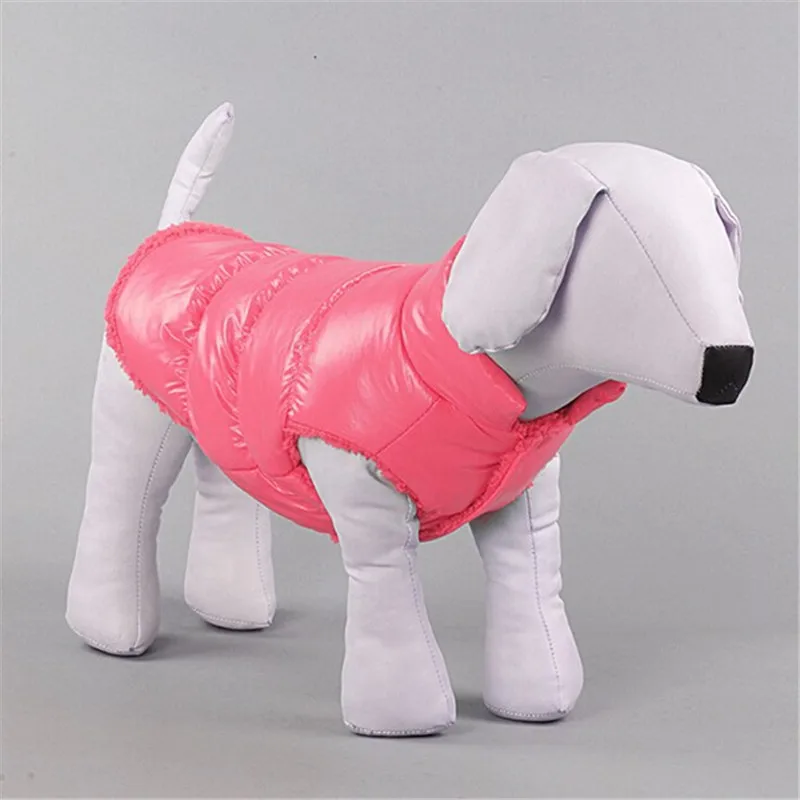 

New style Warn Winter Dogs Pet Cat Padded Vest Coat Puppy Warm Down Fleece + Polyester Jackets Clothes