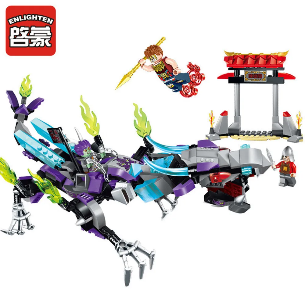 Просвещения Building Block создание богов побеждающий Дракона 3 фигурки 338 шт.