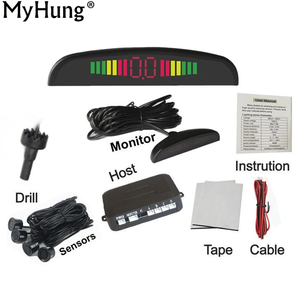 Prix pour Parking voiture LED Monitor Sensor Auto Reverse Sauvegarde Radar Detector System LED Affichage 4 Capteurs 6 couleurs à choisir en gros Prix pour Parking voiture LED Monitor Sensor Auto Reverse Sauvegarde Radar Detector System LED Affichage 4 Capteurs 6 couleurs à choisir en gros