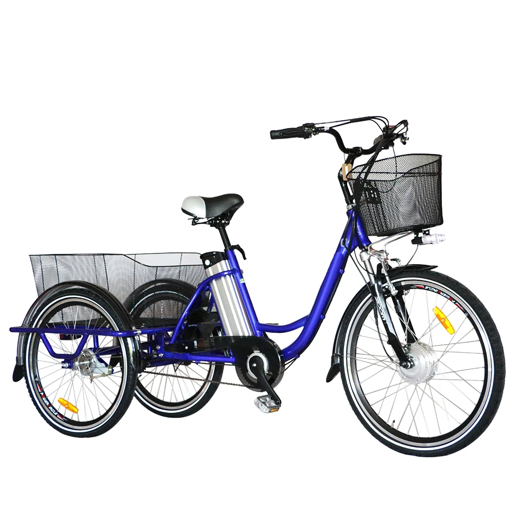 Discount Electric Tricycle 26inch 36V10A 250W Electric Bicycle for one seat Aluminum Alloy Frame 3 wheels Electric Bike/Ebike Hot selling 5