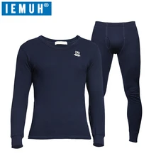 IEMUH, зимние кальсоны, термобелье для мужчин, хлопок, фирменное, анти-микробное, стрейч, мужское термобелье, мужское, теплое, термобелье