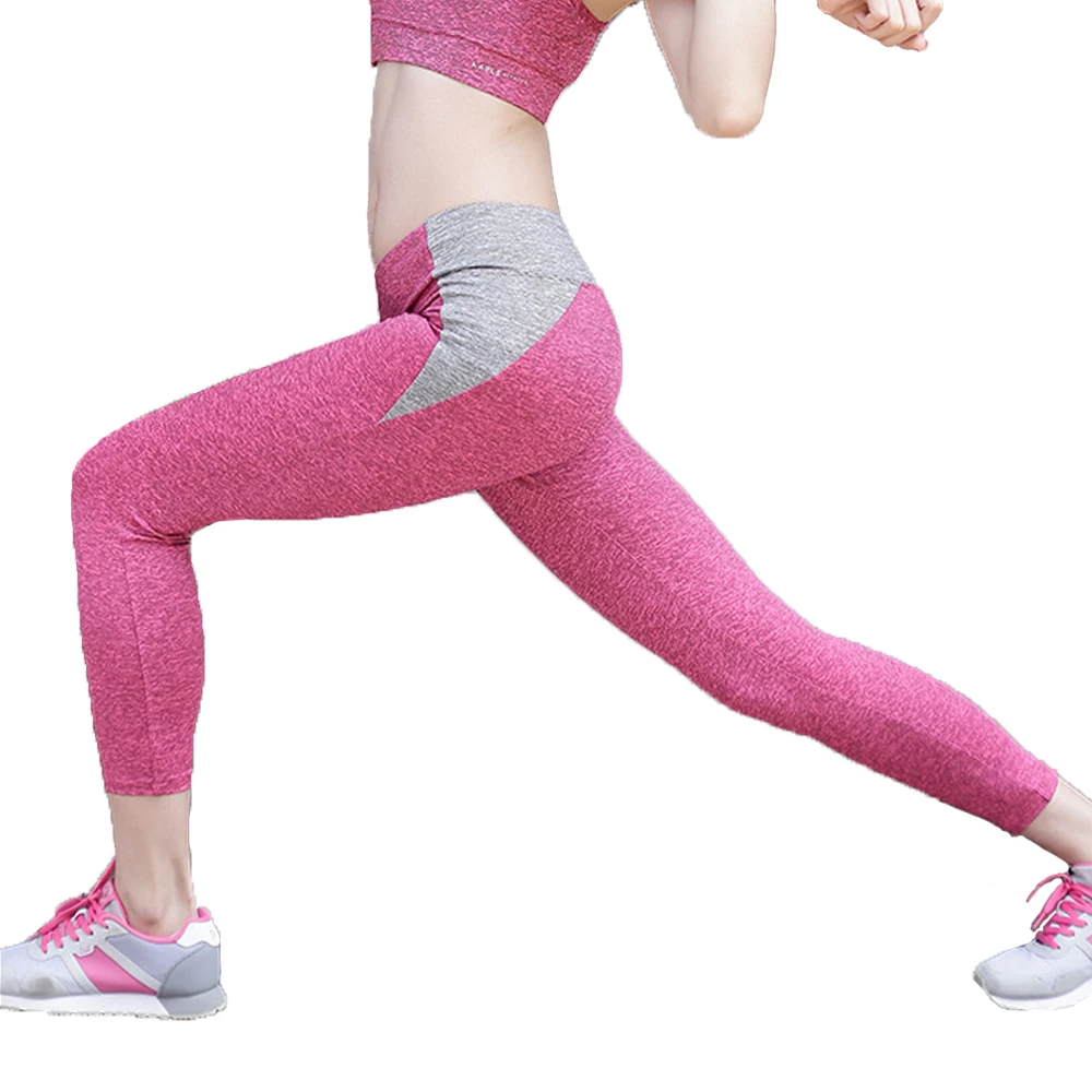 

High Waist 3/4 Length Sport Leggings Elasticity Fitness Dry Fit Yoga Pants Lightweight Patchwork Sports Wear For Women Gym