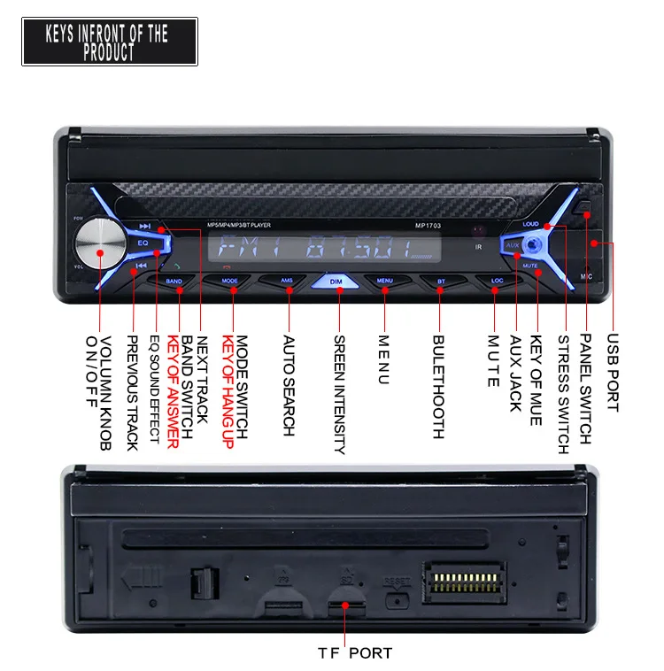 Best Car CD player 7 inch automatic reversing rear view Bluetooth MP3 card radio instead of bicycle MP5 high definition DVD player 15