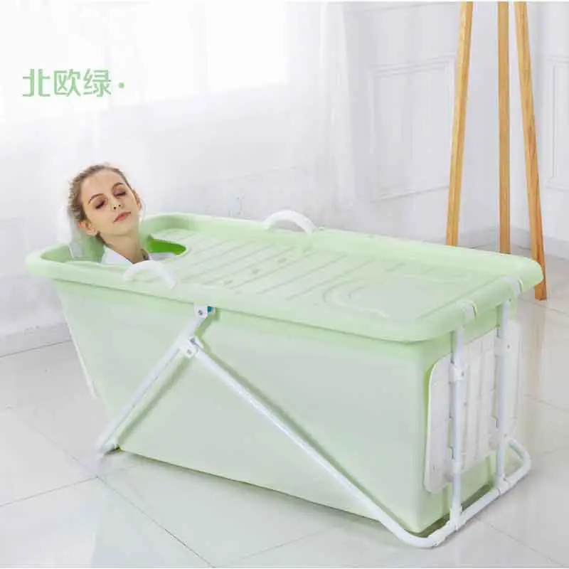 Bath Barrel Adult Collapsible Bathtub Plastic Household Bath Barrel Shower Basin Body Thickening Thermostatic Portable Folding - Цвет: 124cm59cm62cm7