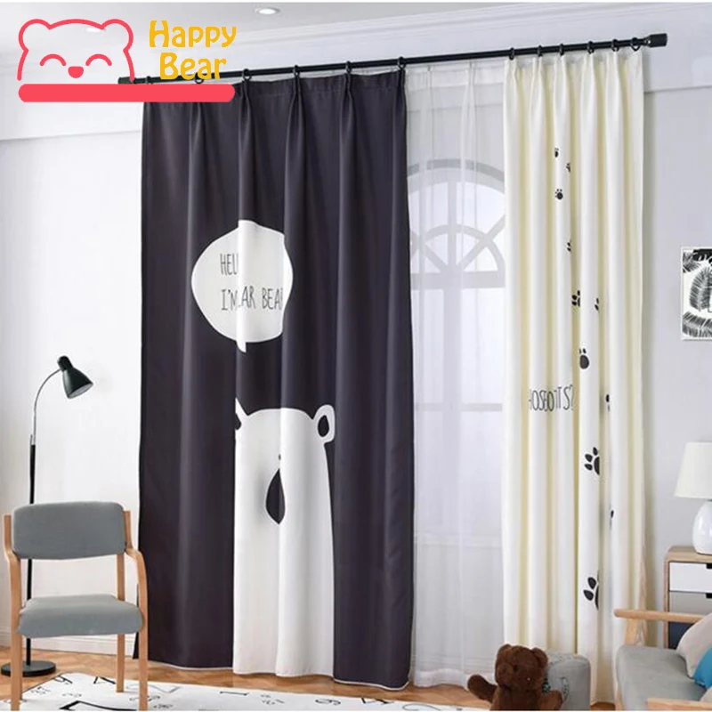 Cortinas para o para o Quarto de Crianças Cortina dos Desenhos Janela Plana Cortina Blackout Quarto de Crianças Metade Sombreamento Animados Impresso Tamanho Personalizado Acessório Incluído