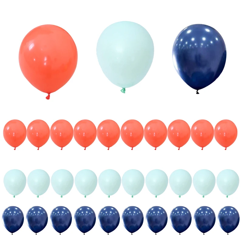 

30pcs Latex Balloon Party Kit Coral Navy Blue Baby Pink Peach Balloons Nautical Engagement Bridal Shower Birthday Decorations