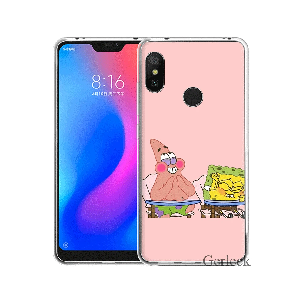 Чехол для мобильного телефона Xiaomi Redmi Note 6 7 3 Pro 4 4X 5 5A чехол Губка Боб Квадратные