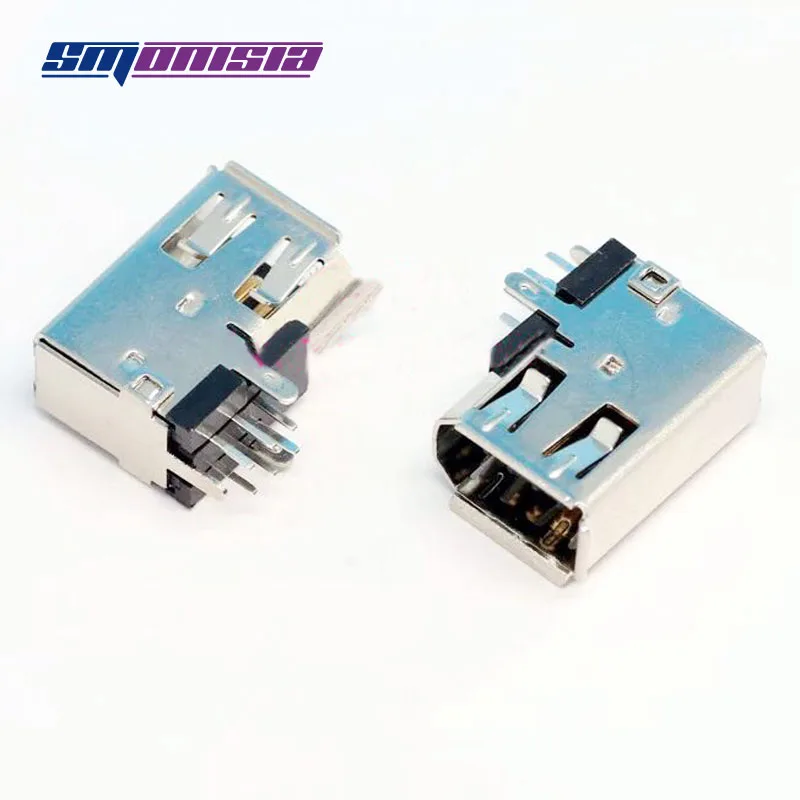 100pcs Side Vertical Long 1394 USB Connector 1394 Jack Usb Socket-in ...