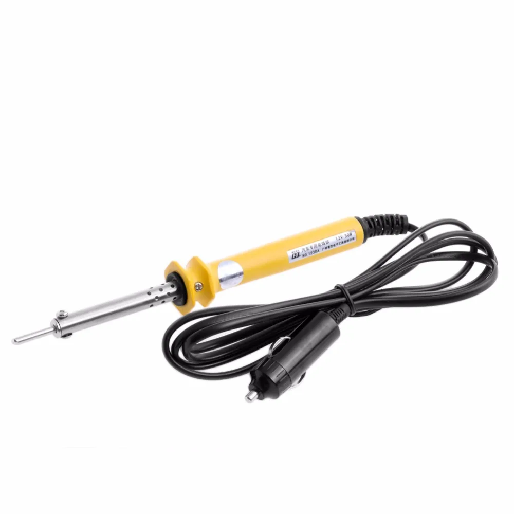 DC 12V 30W Electric Soldering Iron + Lighter Socket Auto Car Solder