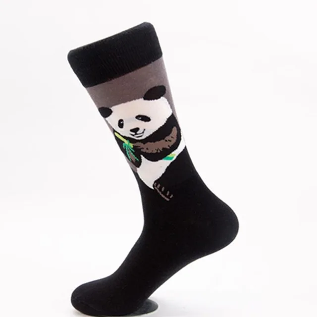 В Стиле Хип-хоп; Модные дышащие хлопковые носки с принтом кактуса и панды; нескользящие забавные носки - Цвет: 3