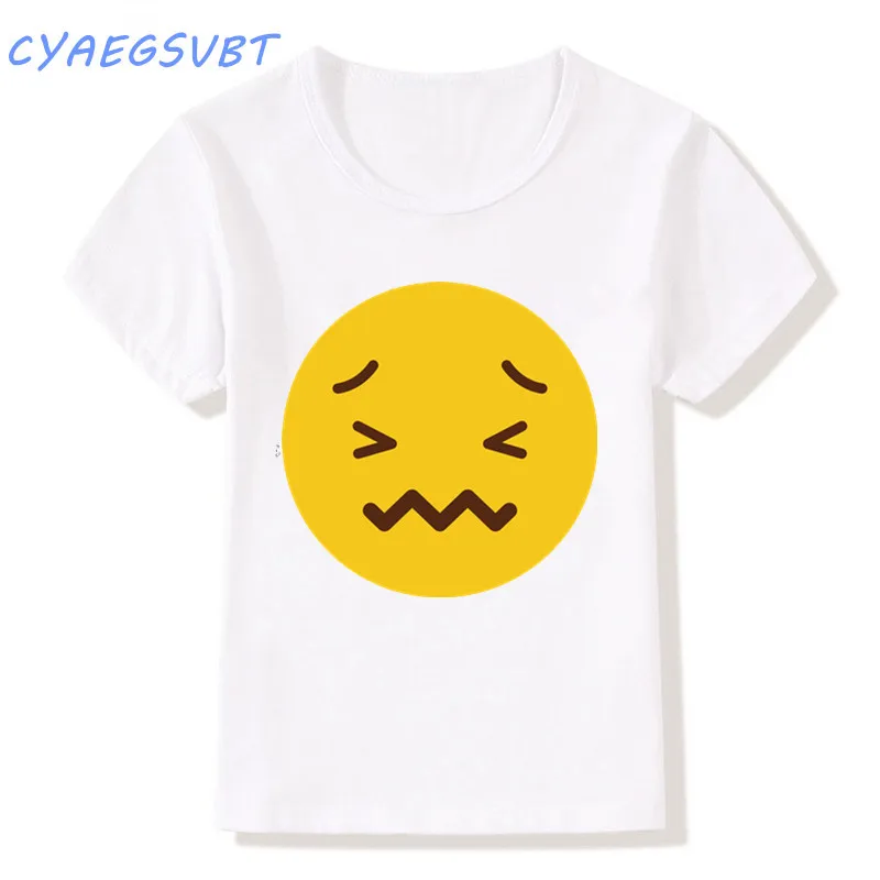 2018 хлопковые футболки Медведь Кролик emoji Детская футболка с рисунком для