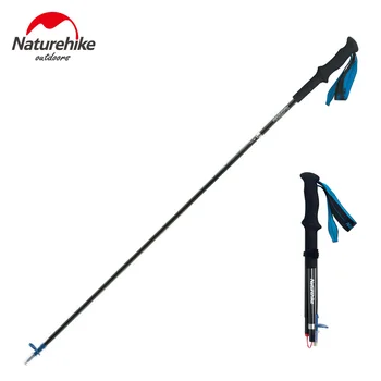 

Naturehike 1pc 4 Section Carbon Fiber Trekking Pole Folding Ultralight Adjustable Alpenstock Backpacking Waliking Stick