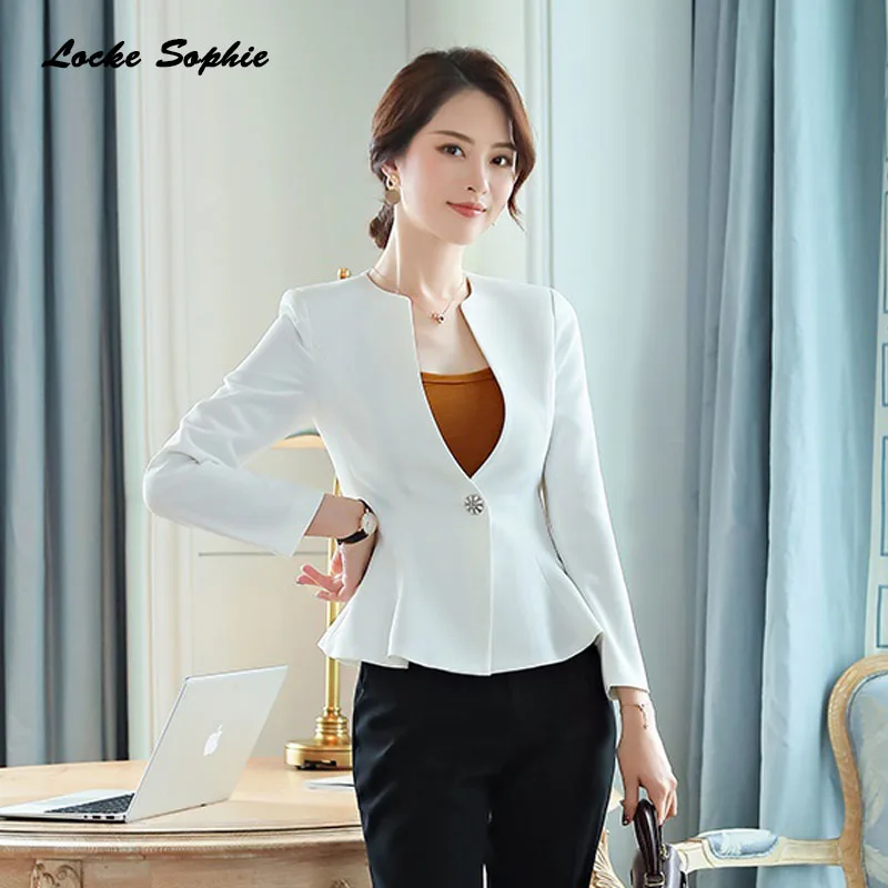 Women Plus size Slim fit Blazers coats 2019 Summer cotton blend irregular Small Suits jackets ladies Skinny Blazers Suits coats Women Plus size Slim fit Blazers coats 2019 Summer cotton blend irregular Small Suits jackets ladies Skinny Blazers Suits coats