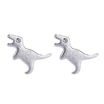 

925 Solid Sterling Silver Piercing Animal Dinosaur Stud Earrings for Women Party Wedding Jewelry brincos femme eh1030
