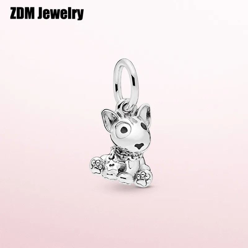 

Mother's Day 925 sterling silver Bull Terrier Puppy charms fit charm bead Bracelet necklace pendant DIY