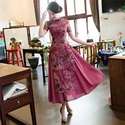Шанхай история Новое поступление весна Aodai Вьетнам Длинные платье Чонсам для Для женщин традиционные Костюмы аозай Платья для женщин