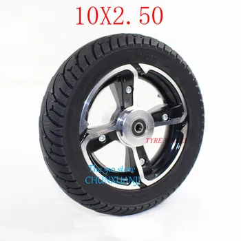 

10 inch solid wheels 10x2.50 explosion-proof Solid Tyres & aluminum alloy Disc brake hole rims for 8/10 inch Electric Scooter