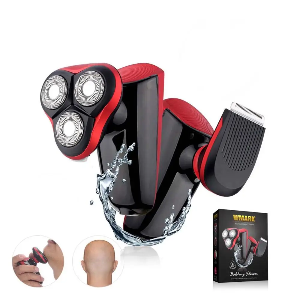 shaver Wmark электробритва лысая головка полировальная машинка для стрижки волос женская машинка для удаления волос перезаряжаемая бритва с USB 3 лезвия бритвы моющиеся - Цвет: shaver