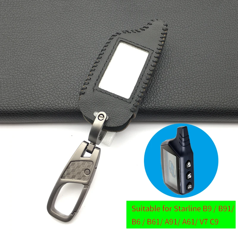 

For Starline B9 B9 / B91 / B6 / B61 / A91 / A61 / V7 C9 LCD Shape Of 2018 Super Quality Remote Car Alarm Leather Key Case Cover