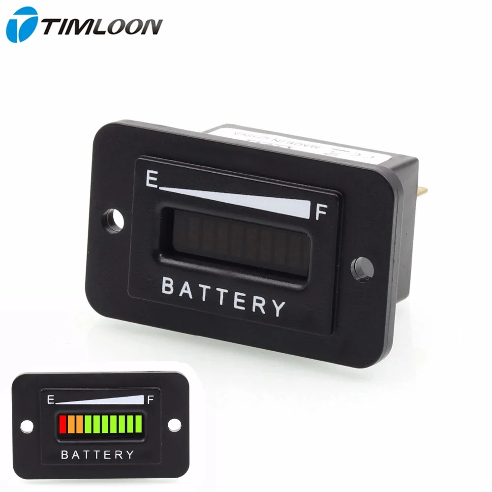 

10 Segment LED 72V Battery Indicator Meter Gauge Coulombmeter for Car,Golf Cart,Yacht,RV,Motorcycle,Forklift Etc.