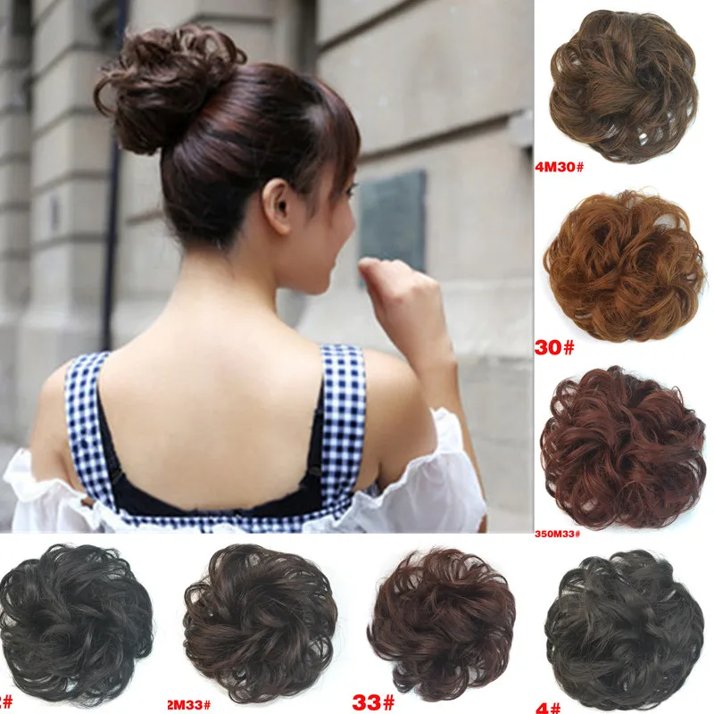 

Scrunchie Elastic Hair Ladies Women Curly Synthetic Bundles Bun Girls Hair Sale LNRRABC Hair Headwear Extension Chignon