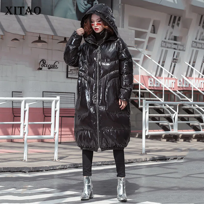[XITAO] модная новинка 2018 года Женское зимнее плотное пальто с длинным капюшоном и