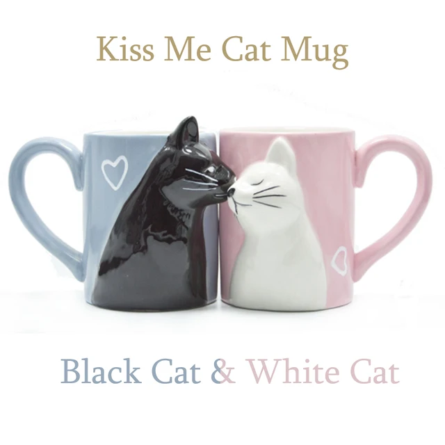 Cute Cat Cups Coffee Glass Mugs Cat Gifts for Cat Lovers Women