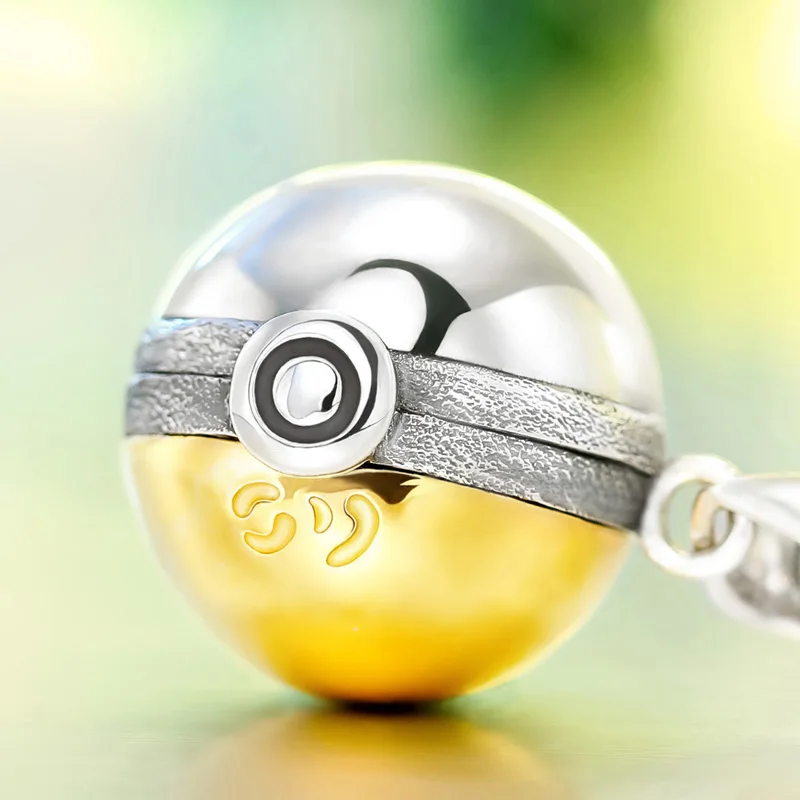 Ожерелье PIKACHU Sprite Poke Ball натуральный 925 Серебряный открытый кулон ожерелье Рождественский подарок Цепочка для дочери девушки