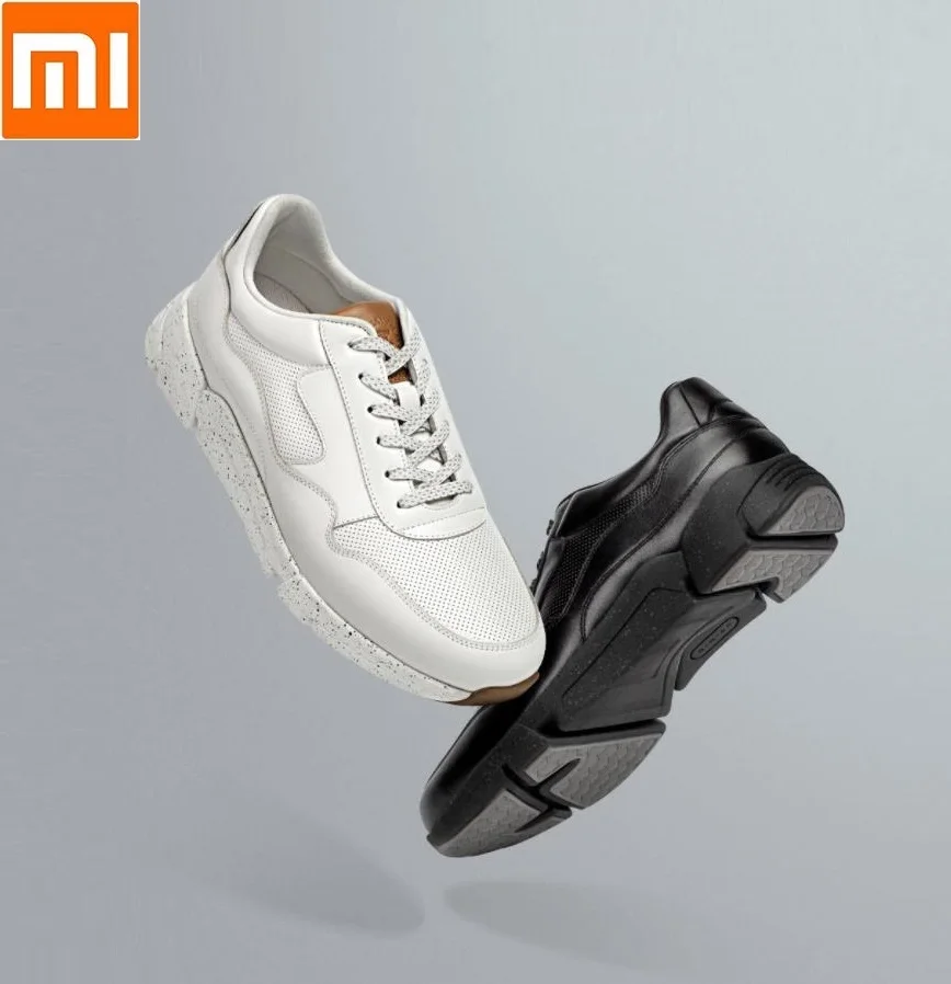 

New Xiaomi Fashion light sports shoes Men's runningshoes for cushioning soles First layer cowhide upper Sweat Deodorant insole