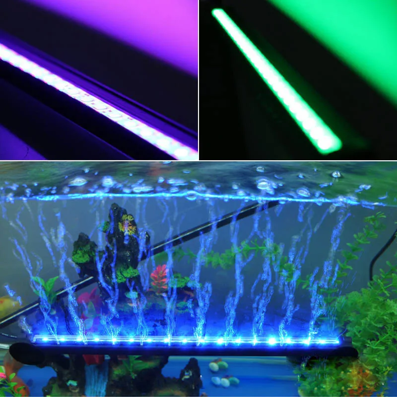 

16/26/36/46/56CM LED Fish Tank Light RGB Bar Air Bubble Lamp Submersible Waterproof Lights Aquarium Lighting Decoration Best Pri