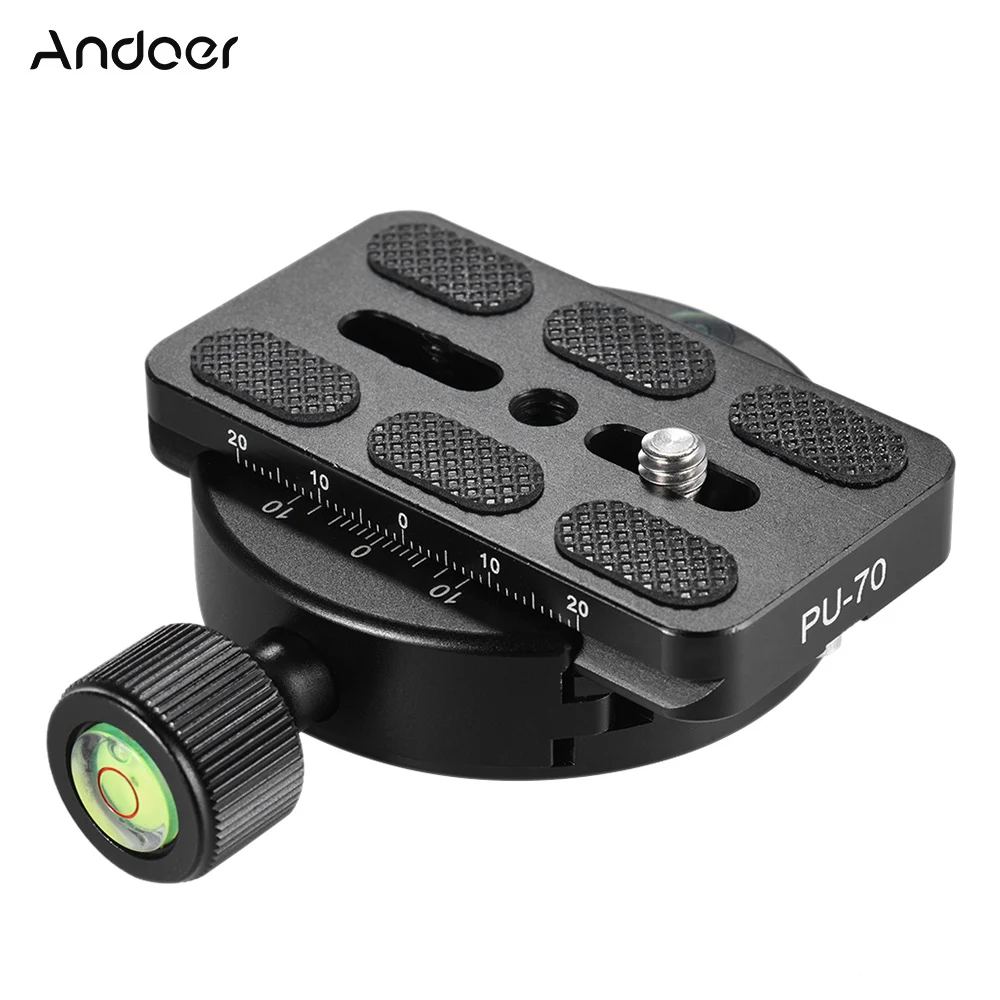 

Andoer KZ-40 Universal Tripod Head Disc Clamp Adapter w/ PU-70 Quick Release Plate Compatible for Arca Swiss Aluminum Alloy