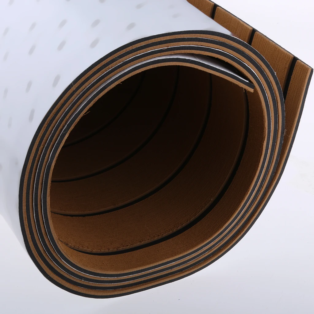 1 Pcs 6mm Thick Self-Adhesive 94x23'' Foam Teak Decking EVA Foam Marine Flooring Boat Decking Sheet Accessories 6 Color Non-skid