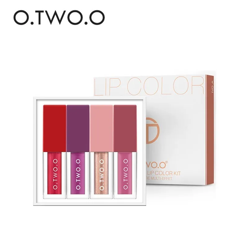 

O.TWO.O 4pcs/set Liquid Lipstick Waterproof Long-lasting Matte / Pearl / Satin / Metallic Lip Makeup