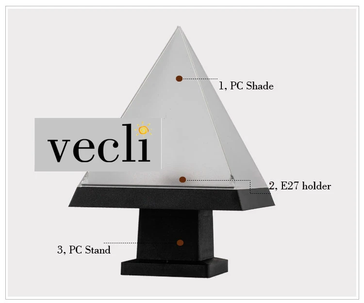 Пирамида тени Открытый водонепроницаемый столб лампа вилла забор двери жилой внешний светильник во дворе фонари-колонны