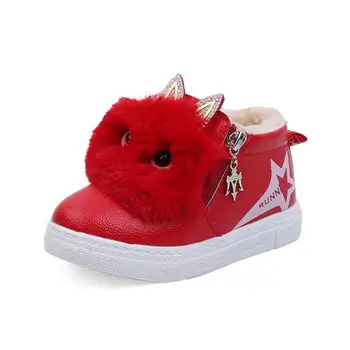 

Winter Warm baby PU leather boots Children Fashion Boys Girls Sneaker Boots Kid Warm Baby Casual Shoes Lovely Soft