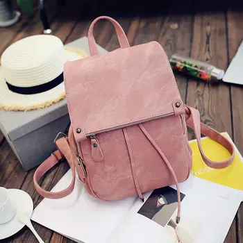 

Hot Selling 1pcs Women PU Vintage Backpack Shoulder School Book Travel Rucksack Bags -B5