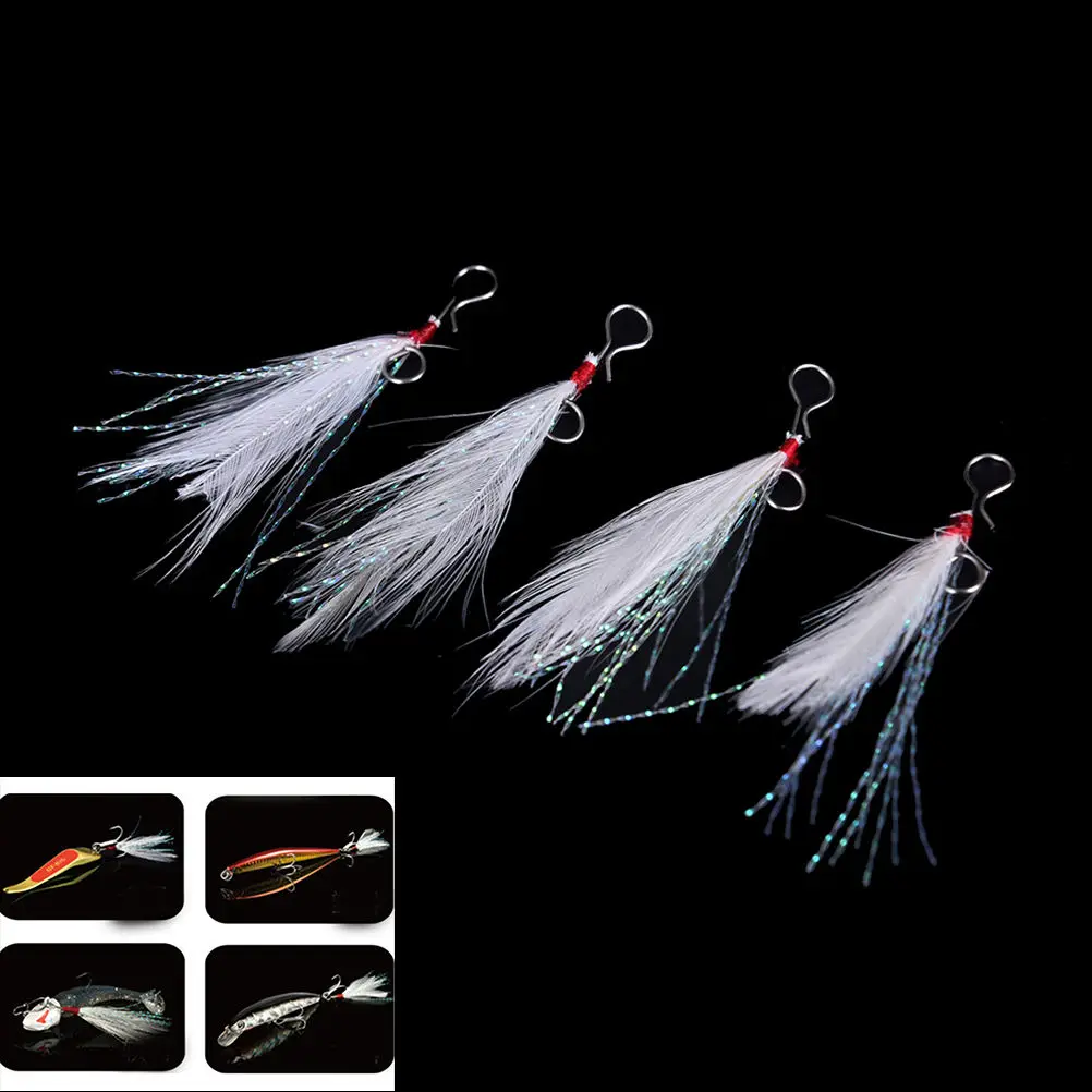 New 10Pcs Feather fishing lure 49mm Blade Lure pendant bloodstreams