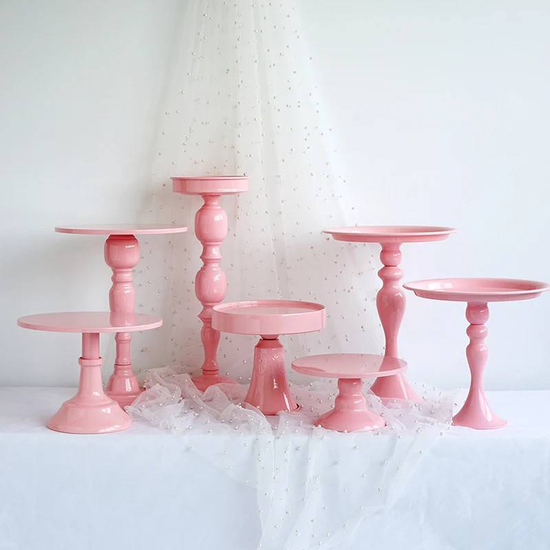 Розовый украшения для волос вечерние украшения торта держатели для подарков Конфеты десерт розовый подстава для пирожных подставки для свадебного торта