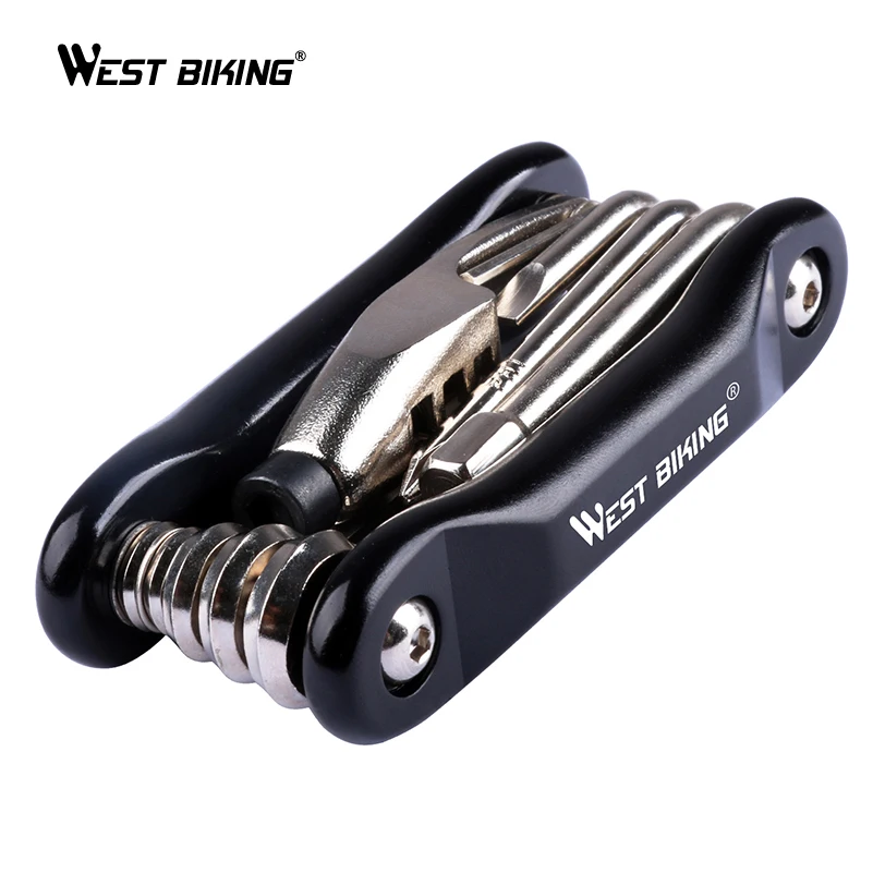buy WEST BIKING 10 in 1 Multifunction Bicycle Repair Tool Upgrade Portable Hard Hexagon Wrench Screwdriver Chain MTB Road Bike Tools