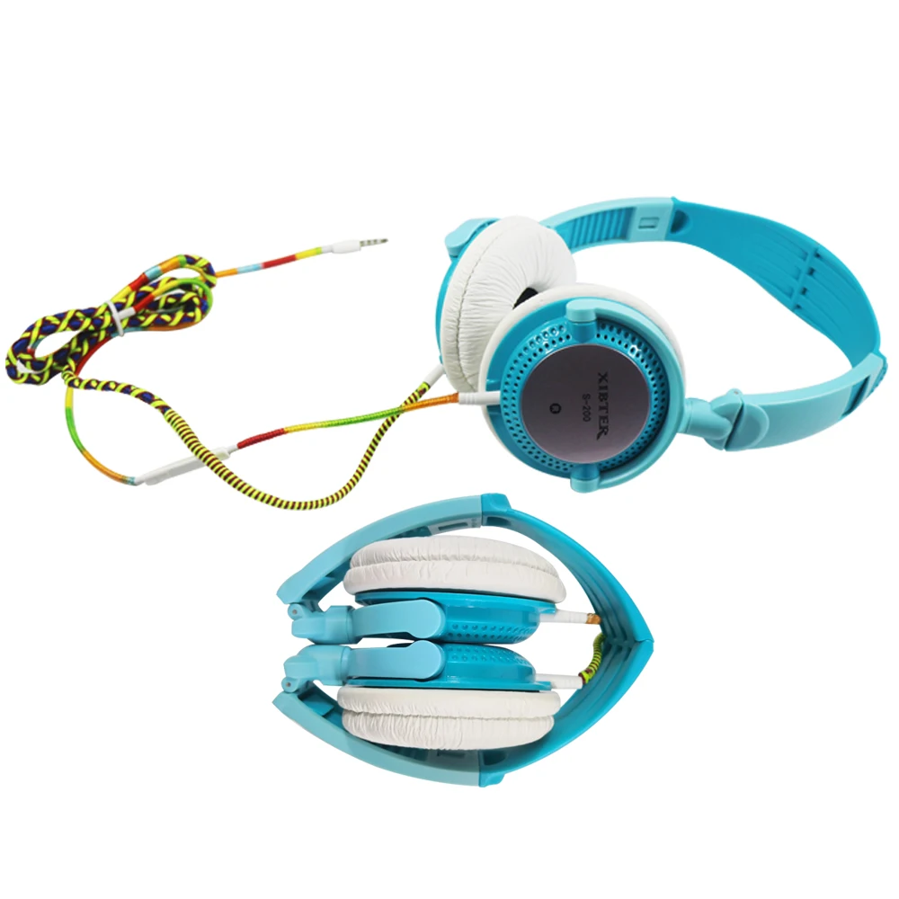 Xibter Mini Colorful Headset With Inline Microphone 3 5mm Jack Wired Foldable Headphone Kids Children Student Girl Women Gift