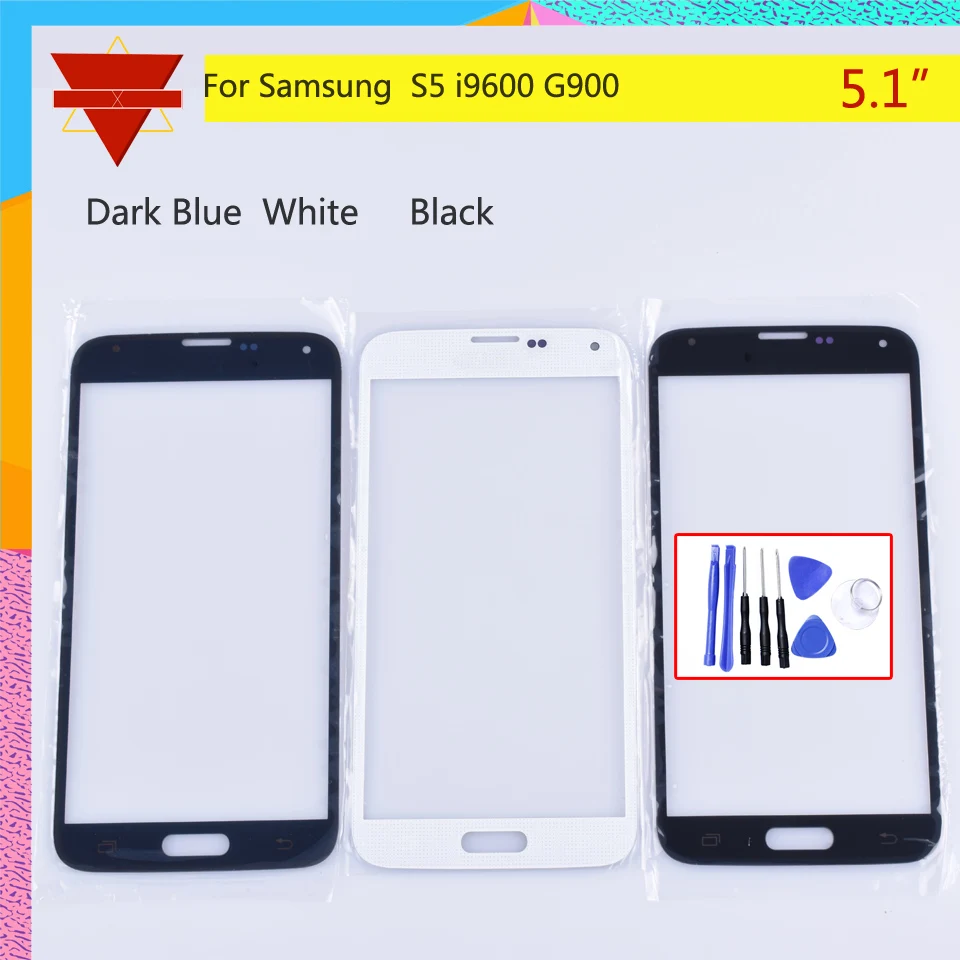 

For Samsung Galaxy S5 i9600 G900F G900H G900A G900 SM-G900F Touch Screen Front Glass Panel TouchScreen Outer Glass Lens NO LCD