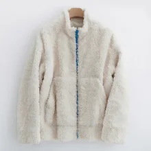 Осенне-зимнее пальто из натурального меха женская одежда шерстяная куртка Корейская женская шуба из овечьей шерсти Chaqueta Mujer V19F36043