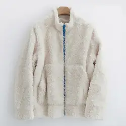 Осенне-зимнее пальто из натурального меха женская одежда 2019 100% шерстяная куртка Корейская женская шуба из овечьей шерсти Chaqueta Mujer V19F36043
